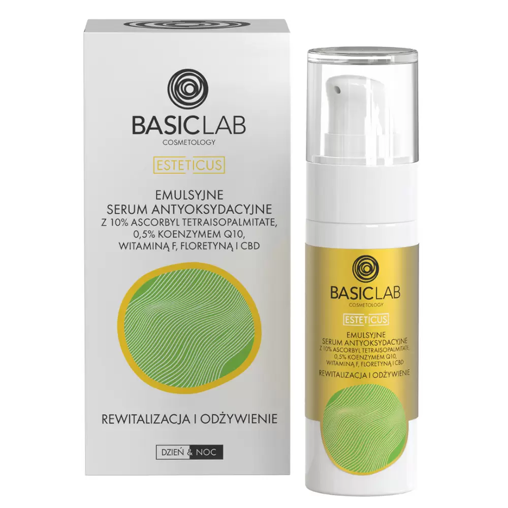 Emulsyjne serum antyoksydacyjne z 10% Ascorbyl Tetraisopalmitate Rewitalizacja i Odżywienie | BasicLab
