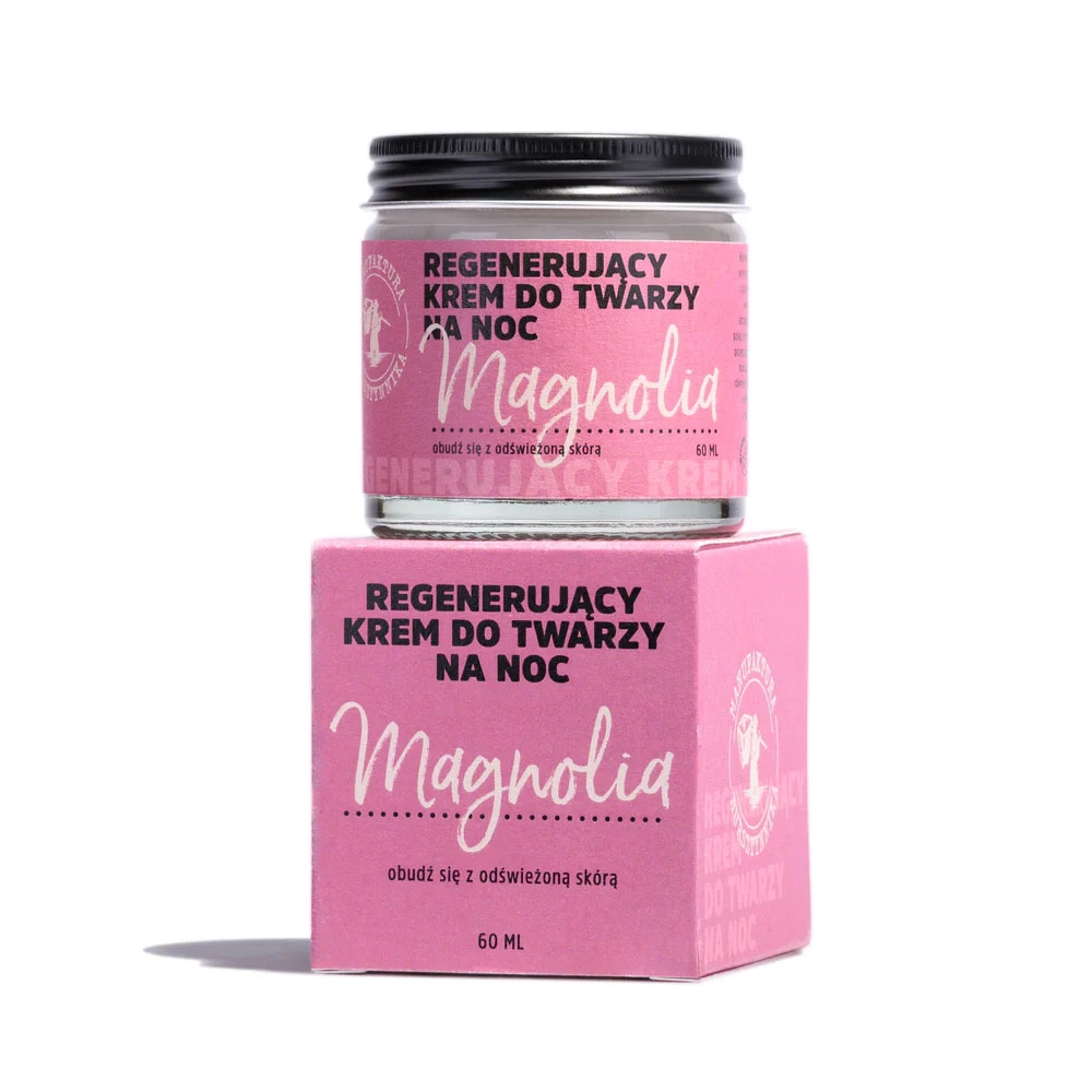 Krem regenerujący do twarzy na noc Magnolia | Manufaktura Bursztynnika