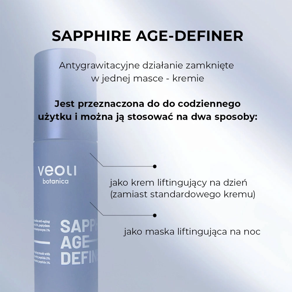 Maska anti-aging z czystym peptydem miedziowym 0,5% SAPPHIRE AGE-DEFINER | Veoli Botanica