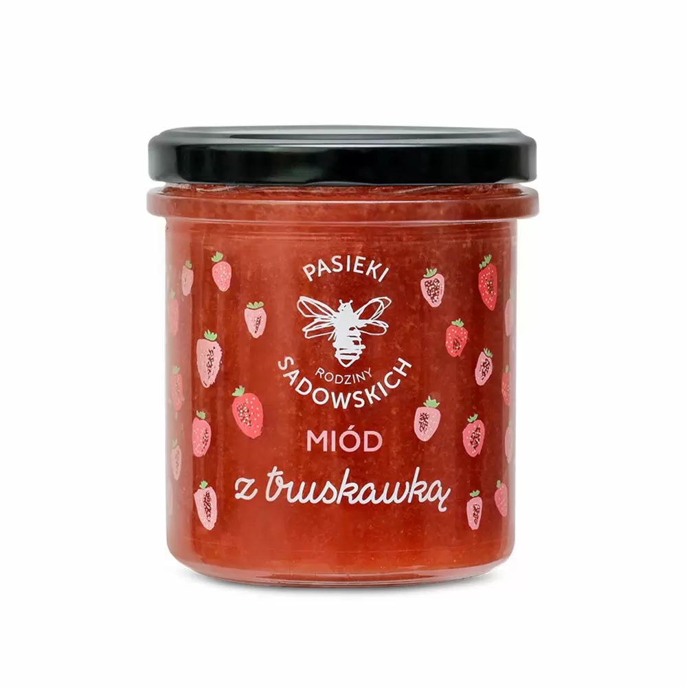 Miód z truskawką | Pasieki Rodziny Sadowskich