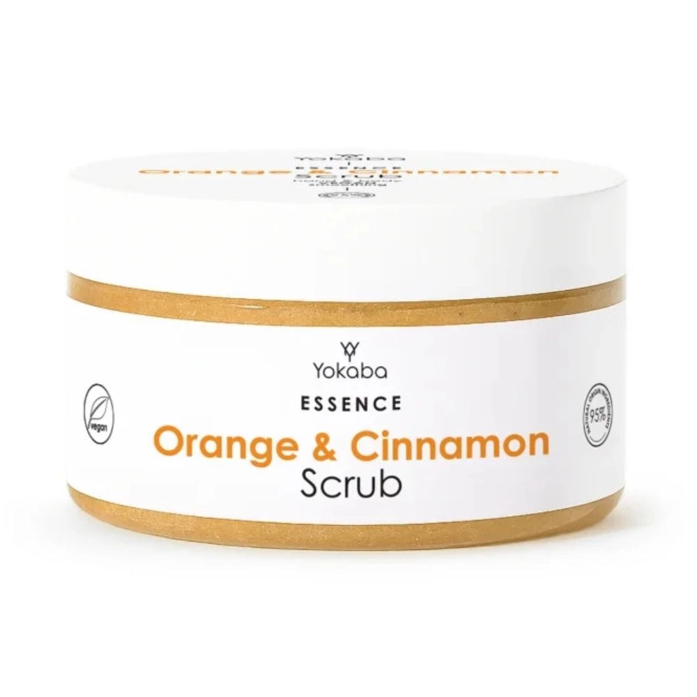 Peeling do dłoni i ciała z rozświetlającymi drobinkami Orange & Cinnamon Scrub | Yokaba