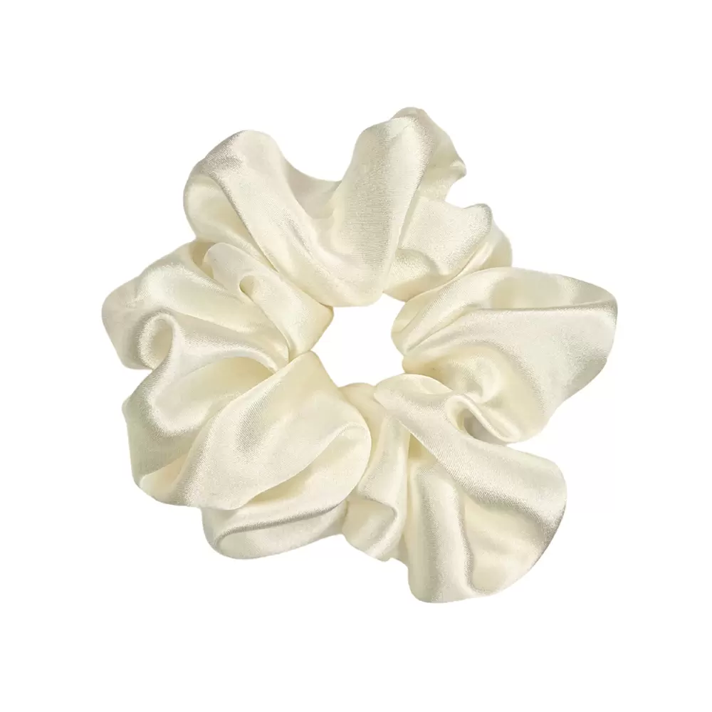 Scrunchie jedwabna Premium - mleczna | BoMoye