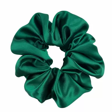 Scrunchie satynowa - ciemna zieleń błysk | BoMoye