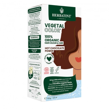 Farba do włosów Vegetal Color 100% ORGANIC Hot Chocolate Power - Gorąca Czekolada | Herbatint
