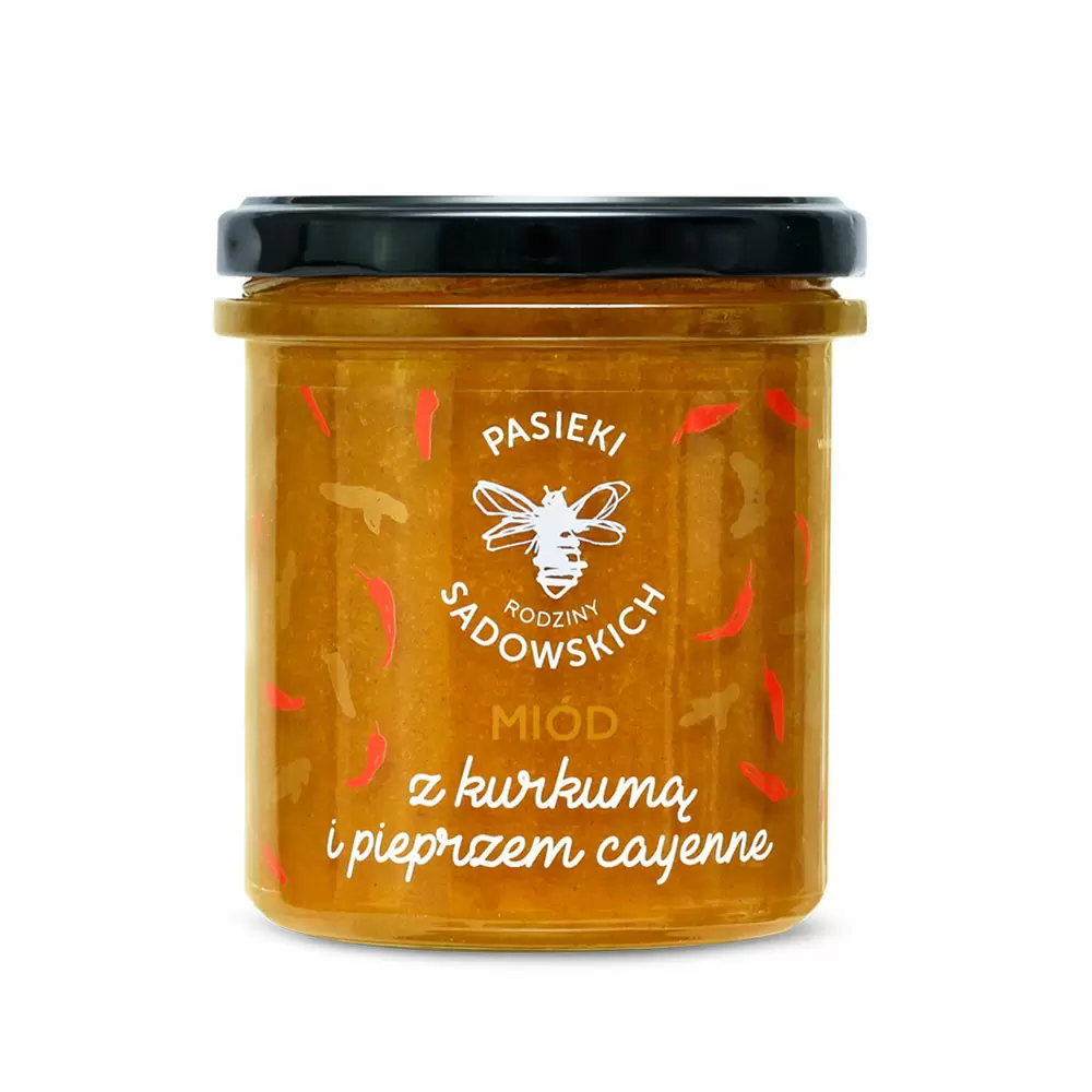 Miód z kurkumą i pieprzem cayenne | Pasieki Rodziny Sadowskich