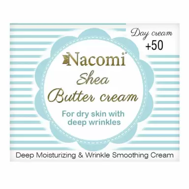 Przeciwstarzeniowy krem shea do twarzy z witaminą E | Nacomi