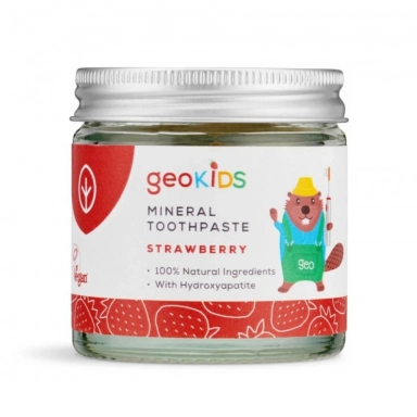 Pasta do zębów dla dzieci z hydroksyapatytem TRUSKAWKA - bez fluoru | Georganics