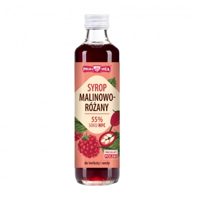 Syrop malinowo - różany 55% soku NFC | Polska Róża
